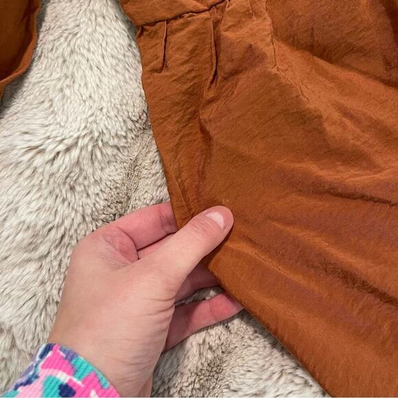 Mango Teracotta Orange V Neck Poplin Smock Dress - Picture 4 of 5